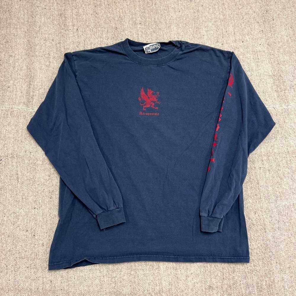 Vintage Aeropostale Shirt Mens XL Blue‎ 1990s Long Sleeve